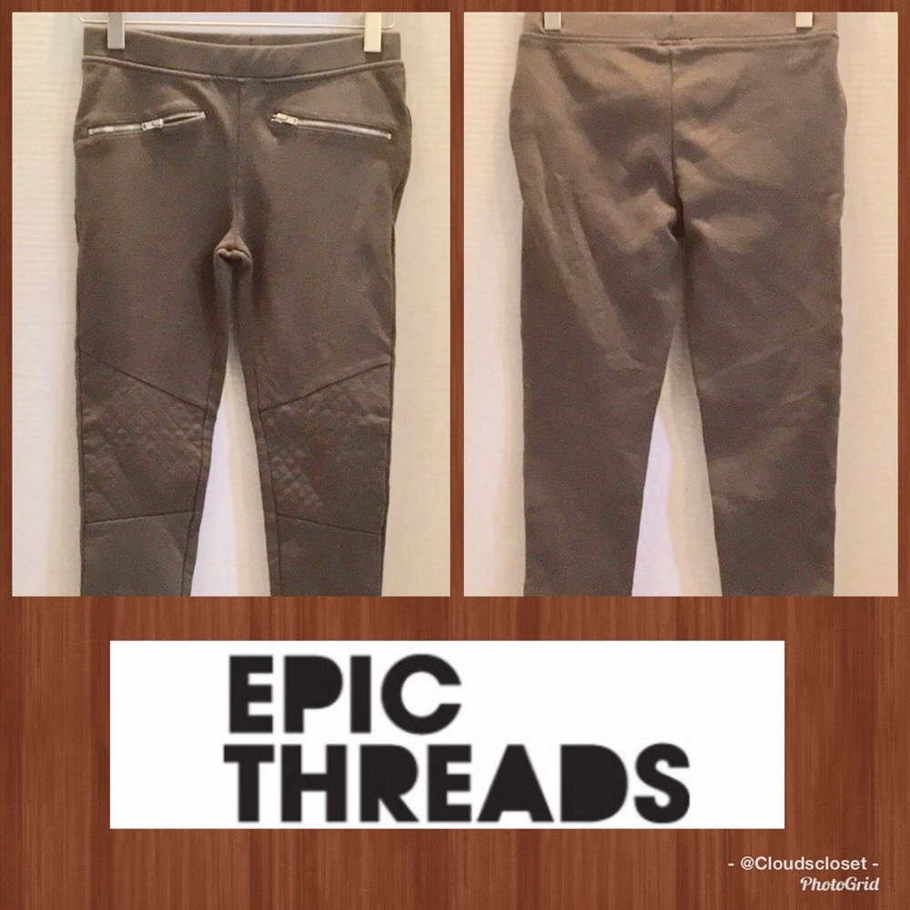 ✅✅EPIC THREADS ✅✅REDUCED MOTO SWEAT PANT Zippers OLIVE GREEN L